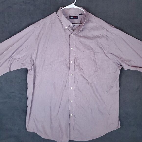 Roundtree Yorke Travel Smart Men's Shirt 3XT Button Long Sleeve Easy Care Plaid - Picture 8 of 15